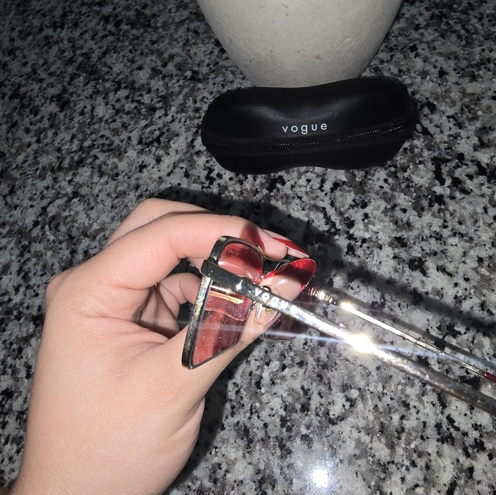 Vogue Red Patterned Sunglasses with Black Case - Picture 3 of 4
